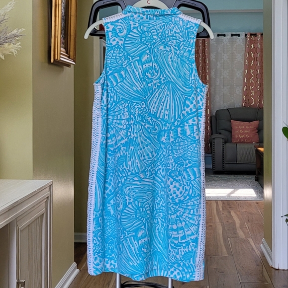 Lilly Pulitzer Skipper Succulent Blue Sea Cups Sleeveless Dress Size Medium - Picture 8 of 10